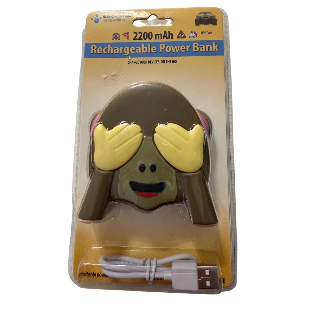 Electronic Necessities Monkey Emoji Rechargeable Power Bank 2200mAh PBB8-0127MKY